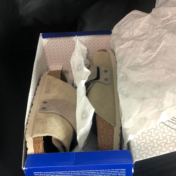 Birkenstock Brown Suede Footbed Sandals - Picture 16 of 16